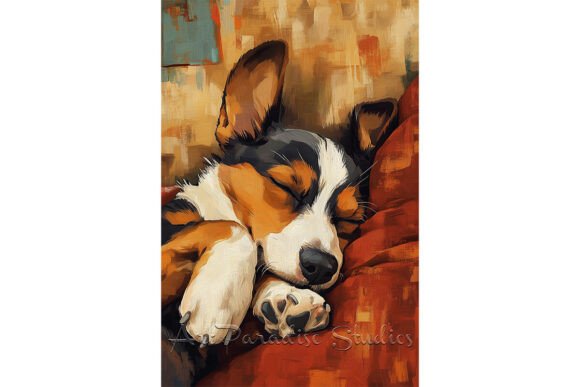 Download Sleeping Dog in Painterly Style Fine Art - Paint Collection