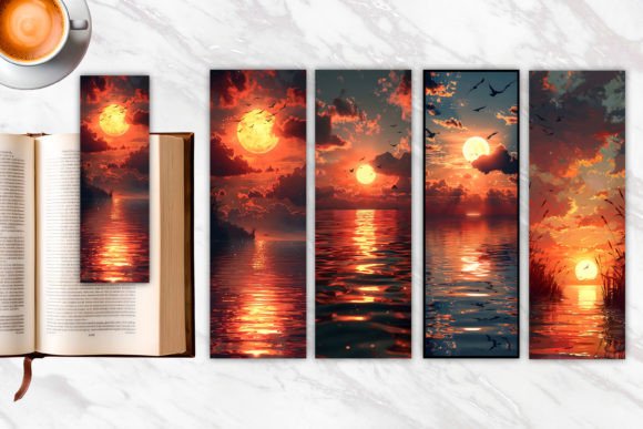 Download Sunset Oil Painting Bookmark - Paint Collection