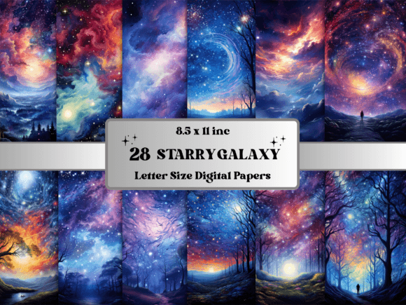 Download Starry Galaxy Background Digital Paper - Galaxy Collection