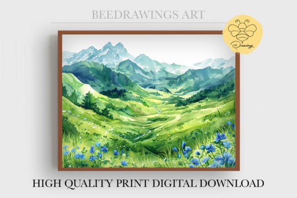 Download Oil Painting Green Valley Wall Art 17 - Paint Collection