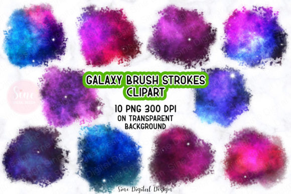 Download Galaxy Brush Stroke Clipart Bundle - Galaxy Collection