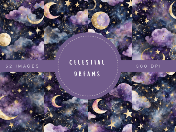 Download Celestial Dreams – Moonlit Galaxy Digita - Galaxy Collection