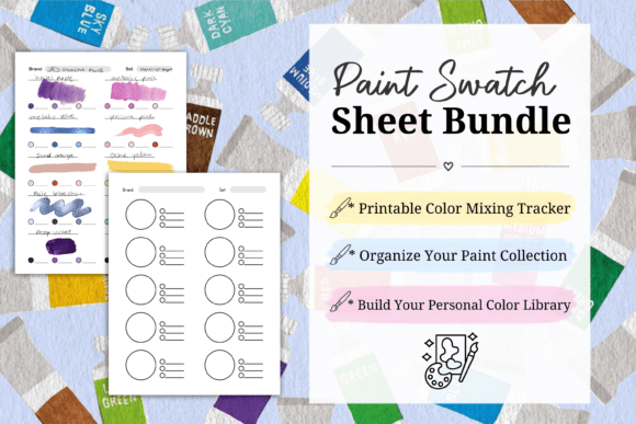 Download Printable Paint Swatch Sheets Bundle - Paint Collection