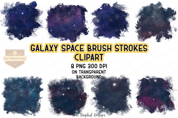 Download Galaxy Space Brush Strokes Clipart Set - Galaxy Collection