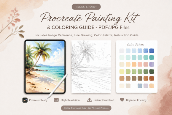 Download Tropical Beach Procreate Painting Kit - Paint Collection