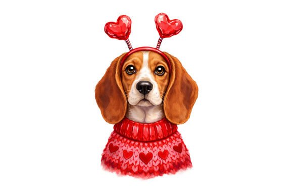 Download Beagle Dog Valentine's Clipart PNG - Beagle Collection