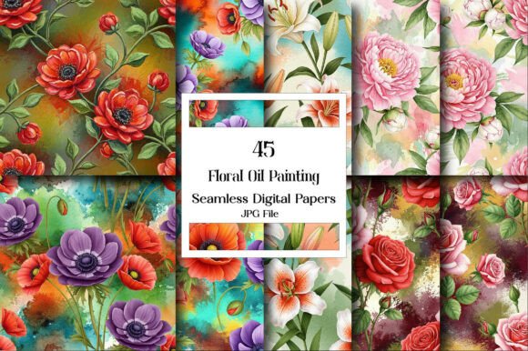 Download Floral Oil Painting Texture, Seamless - Paint Collection