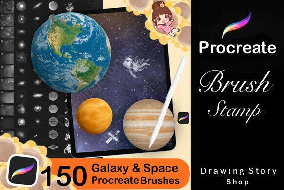 Download 150 Procreate Galaxy Brushes Stamps - Galaxy Collection