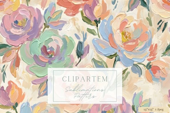 Download Flowers Oil Painting Seamless Pattern - Paint Collection