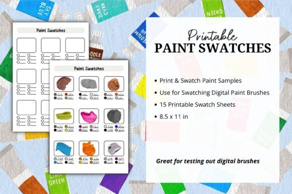Download Printable Paint Swatch Sheets Bundle - Paint Collection