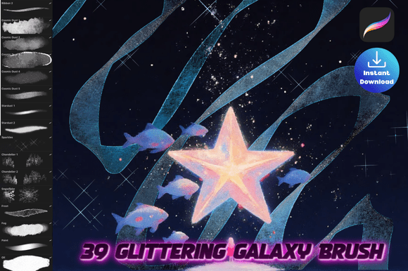 Download Procreate Glitter Galaxy Brush - Galaxy Collection